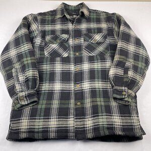 Canyon Guide Outfitters Flannel Shirt Jacket Men’s M Quilt Lined Chore Snap Up